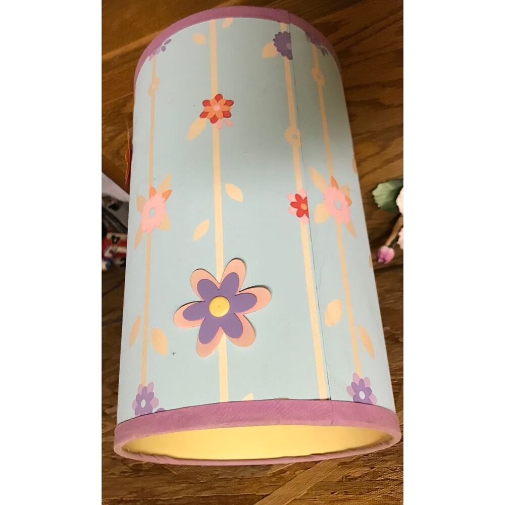 Unbranded Lamp Shade Blue Floral 3D Flower Whimsical Nursery Decor